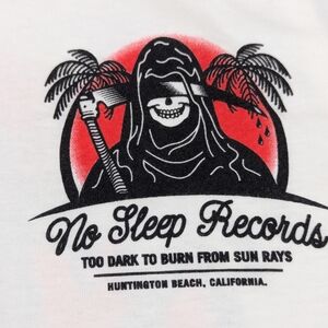 No Sleep Records Too Dark To Burn From Sun Rays White Tank Grim Reaper Small
